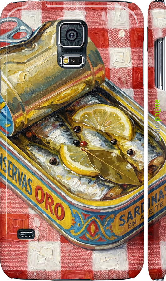 3D пластиковий матовий чехол Vintage Sardine Tin Phone для Samsung Galaxy S5 Duos SM G900FD - 6772m-62 изображение 