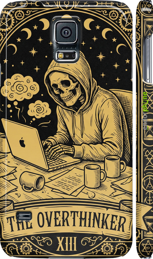 3D пластиковый глянцевый чехол The Overthinker для Samsung Galaxy S5 Duos SM G900FD - 6774c-62 изображение 