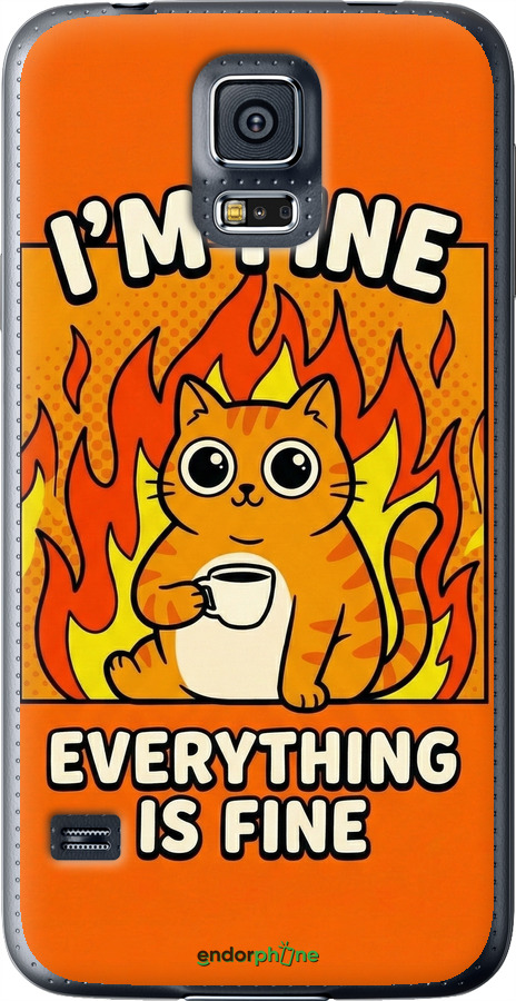 2D пластиковый чехол Funny Cat для Samsung Galaxy S5 Duos SM G900FD - 6786t-62 изображение 