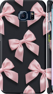 3D пластиковий матовий чехол Coquette Ribbons Dark Coquette для Samsung Galaxy S6 Edge G925F - 6767m-83 изображение 