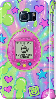 3D пластиковий матовий чехол Y2K Aesthetic Retro Pet: Годуй мене кавою для Samsung Galaxy S6 Edge G925F - 6784m-83 изображение 