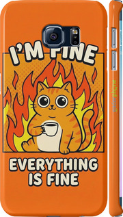 3D пластиковый матовый чехол 'Funny Cat' для Samsung Galaxy S6 Edge G925F изображение 5