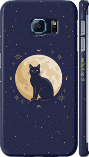 3D пластиковый матовый чехол 'Cute Cat Celestial/Witchy' для Samsung Galaxy S6 Edge G925F изображение 3
