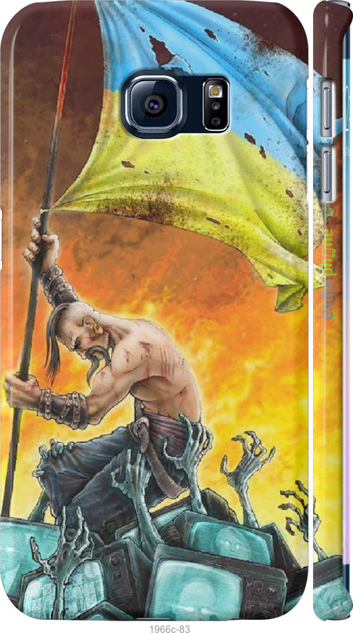 

3D пластиковий матовий чохол "Сильна Україна" для Samsung Galaxy S6 Edge G925F, Синій