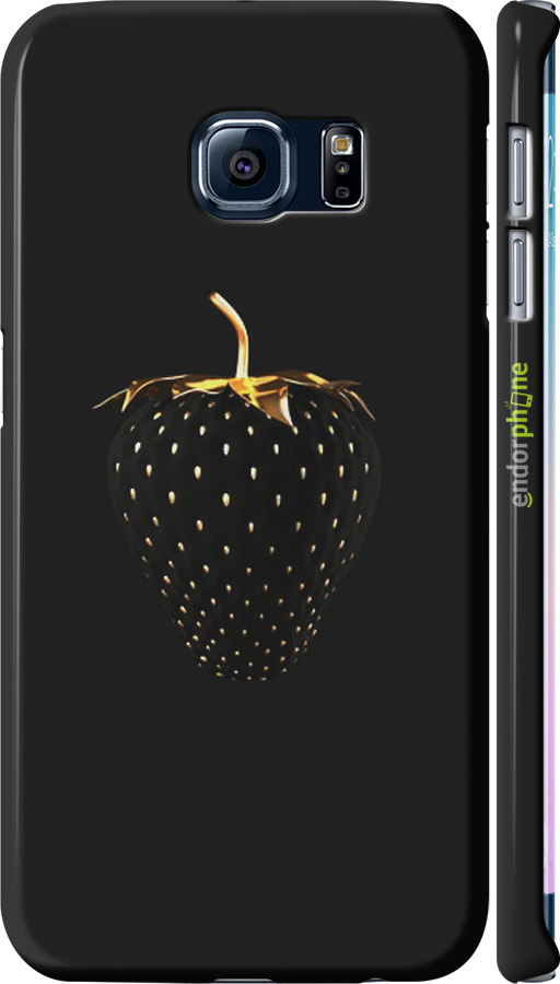

3D пластиковий матовий чохол "Чорна полуниця" для Samsung Galaxy S6 Edge G925F, Чорний