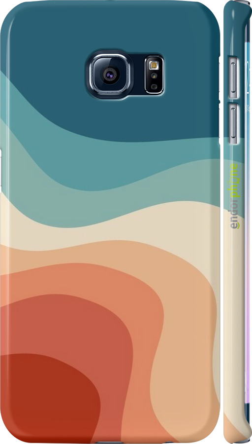 3D пластиковий матовий чехол У стилі ретро з хвилями для Samsung Galaxy S6 Edge G925F - 6531m-83 изображение 