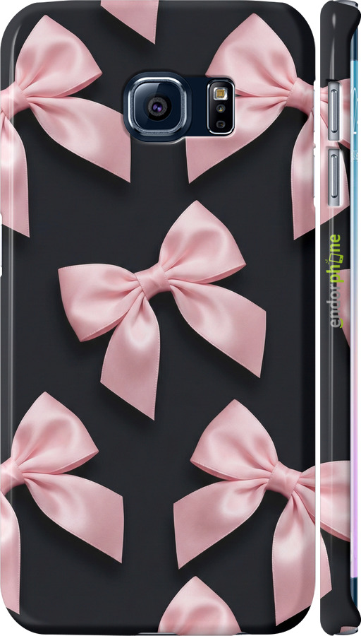 3D пластиковий матовий чехол Coquette Ribbons Dark Coquette для Samsung Galaxy S6 Edge G925F - 6767m-83 изображение 