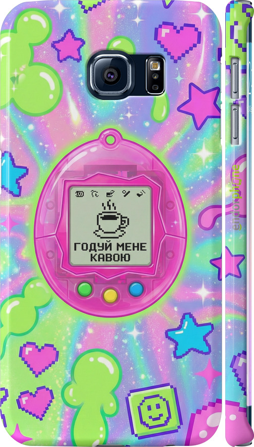 3D пластиковий матовий чехол Y2K Aesthetic Retro Pet: Годуй мене кавою для Samsung Galaxy S6 Edge G925F - 6784m-83 изображение 