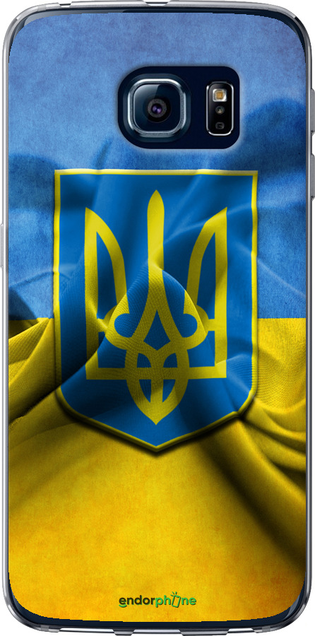 

Силіконовий чохол "Прапор та герб України" для Samsung Galaxy S6 Edge G925F, Блакитний