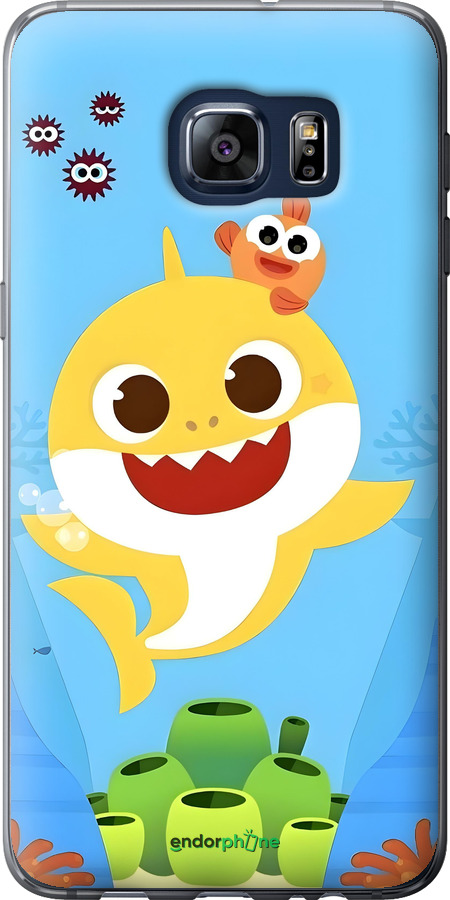 Силіконовий чехол Бейби Шарк для Samsung Galaxy S6 Edge Plus G928 - 6303u-189 изображение 