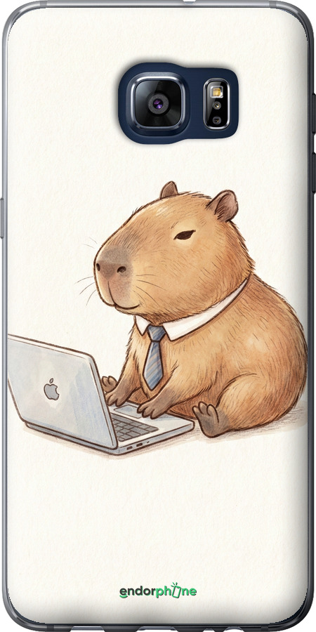 Силиконовый чехол Funny Capybara CEO Working для Samsung Galaxy S6 Edge Plus G928 - 6777u-189 изображение 