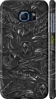 3D пластиковый глянцевый чехол Воронья ярость для Samsung Galaxy S6 G920 - 6474c-80 изображение 
