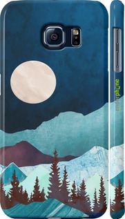3D пластиковий глянцевий чехол Гірська ідилія нічний краєвид для Samsung Galaxy S6 G920 - 6488c-80 изображение 