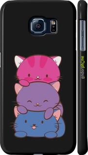 3D пластиковый глянцевый чехол Милые кошки для Samsung Galaxy S6 G920 - 6518c-80 изображение 