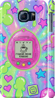 3D пластиковий глянцевий чехол Y2K Aesthetic Retro Pet: Годуй мене кавою для Samsung Galaxy S6 G920 - 6784c-80 изображение 