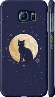 3D пластиковый матовый чехол 'Cute Cat Celestial/Witchy' для Samsung Galaxy S6 G920 изображение 3