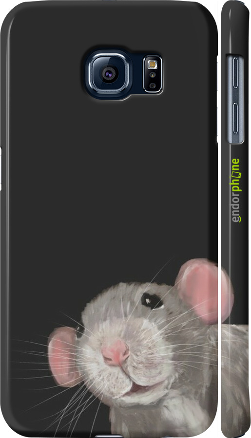 3D пластиковый глянцевый чехол The Peeking Rat для Samsung Galaxy S6 G920 - 6442c-80 изображение 