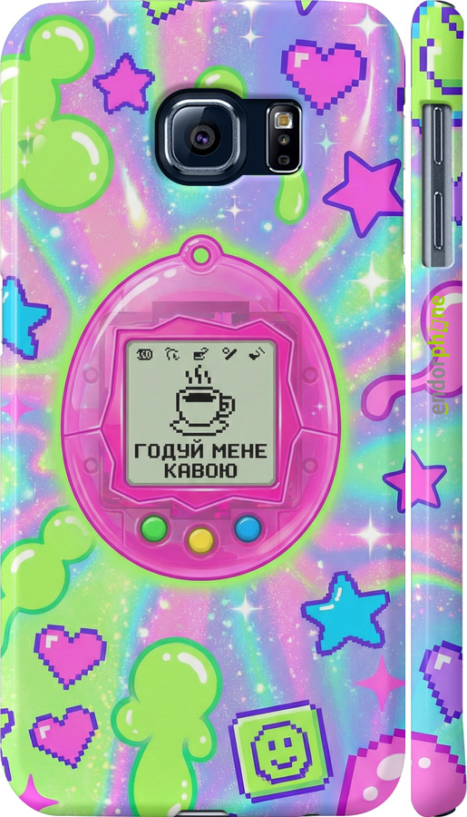 3D пластиковий глянцевий чехол Y2K Aesthetic Retro Pet: Годуй мене кавою для Samsung Galaxy S6 G920 - 6784c-80 изображение 
