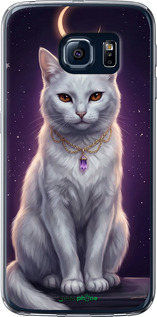Силіконовий чехол Mystic White Cat Gothic Dark Purple Gold для Samsung Galaxy S6 G920 - 6805u-80 изображение 