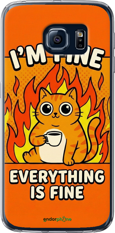 2D пластиковый чехол Funny Cat для Samsung Galaxy S6 G920 - 6786t-80 изображение 