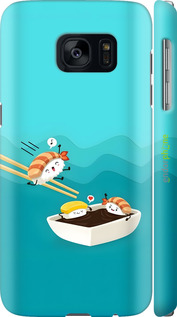 3D пластиковий матовий чехол Суші для Samsung Galaxy S7 G930F - 6354m-106 изображение 