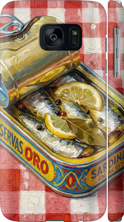 3D пластиковый матовый чехол Vintage Sardine Tin Phone для Samsung Galaxy S7 G930F - 6772m-106 изображение 