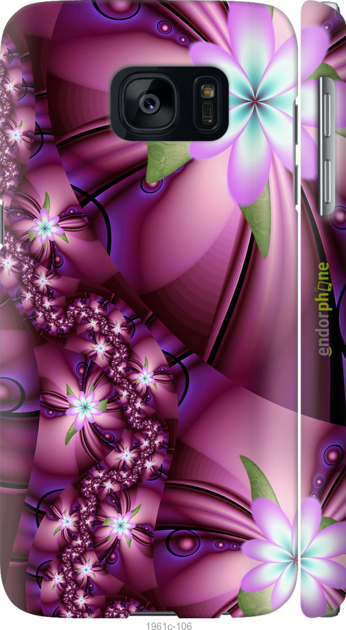 

3D пластиковий матовий чохол "Квіткова мозаїка" для Samsung Galaxy S7 G930F, Рожевий