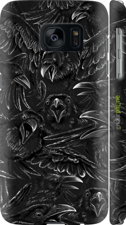 3D пластиковый матовый чехол Воронья ярость для Samsung Galaxy S7 G930F - 6474m-106 изображение 