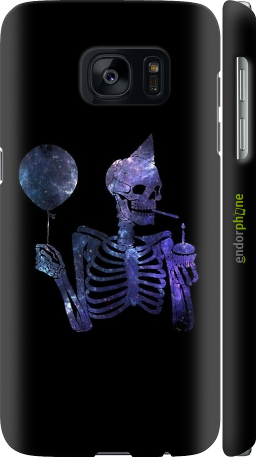 3D пластиковый матовый чехол Скелетное искусство для Samsung Galaxy S7 G930F - 6536m-106 изображение 