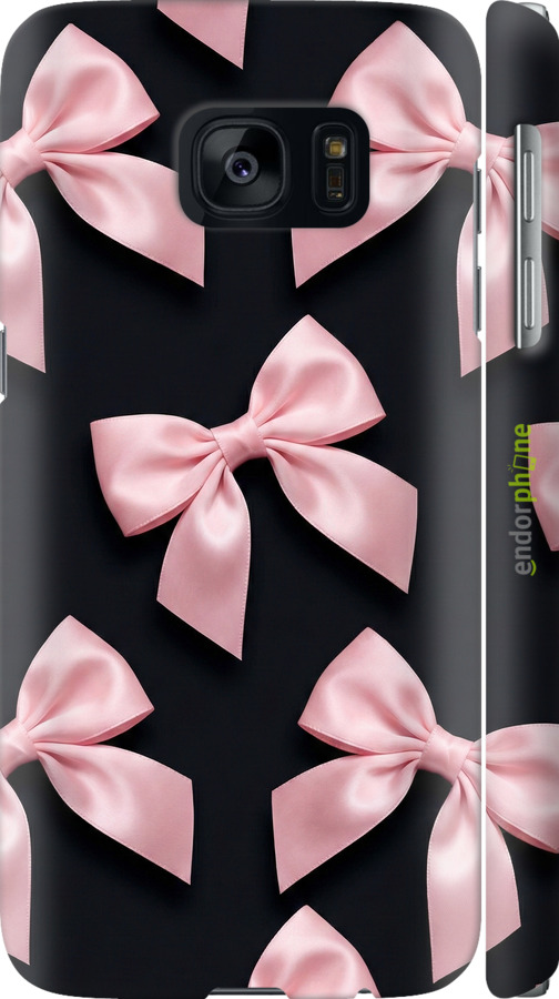 3D пластиковий матовий чехол Coquette Ribbons Dark Coquette для Samsung Galaxy S7 G930F - 6767m-106 изображение 