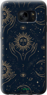 2D пластиковий чехол Celestial Harmony: Sun & Moon Gold Mystic Pattern для Samsung Galaxy S7 G930F - 6778t-106 изображение 