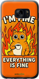 Силиконовый чехол Funny Cat для Samsung Galaxy S7 G930F - 6786u-106 изображение 