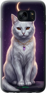 Силиконовый чехол Mystic White Cat Gothic Dark Purple Gold для Samsung Galaxy S7 G930F - 6805u-106 изображение 