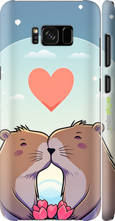 3D пластиковий матовий чехол Капібара кохання для Samsung Galaxy S8 Plus - 6027m-817 изображение 