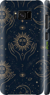 3D пластиковый матовый чехол Celestial Harmony: Sun & Moon Gold Mystic Pattern для Samsung Galaxy S8 Plus - 6778m-817 изображение 