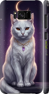 3D пластиковый глянцевый чехол Mystic White Cat Gothic Dark Purple Gold для Samsung Galaxy S8 Plus - 6805c-817 изображение 