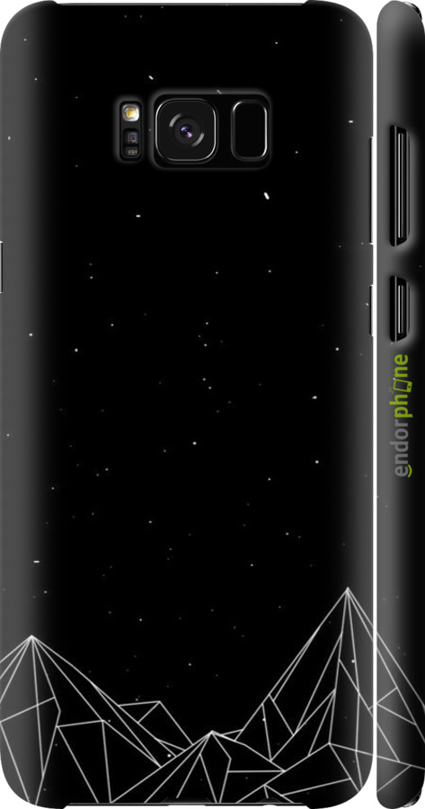 3D пластиковый глянцевый чехол Черно белые абстрактные горы для Samsung Galaxy S8 Plus - 6437c-817 изображение 