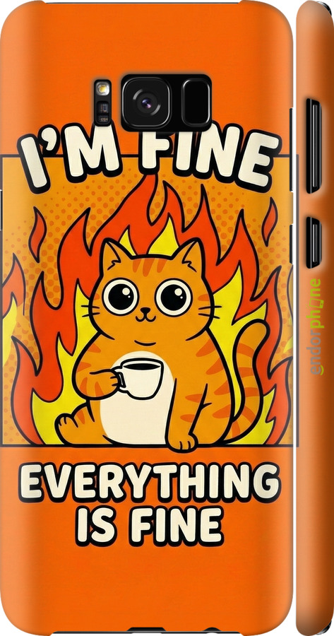 3D пластиковий глянцевий чехол Funny Cat для Samsung Galaxy S8 Plus - 6786c-817 изображение 