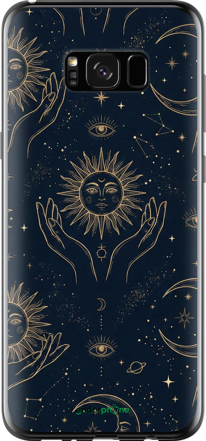 2D пластиковый чехол Celestial Harmony: Sun & Moon Gold Mystic Pattern для Samsung Galaxy S8 Plus - 6778t-817 изображение 