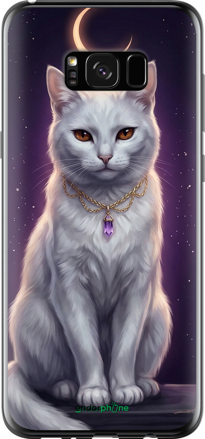 Силиконовый чехол Mystic White Cat Gothic Dark Purple Gold для Samsung Galaxy S8 Plus - 6805u-817 изображение 