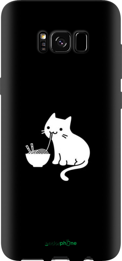TPU чехол С милым котом на черном фоне для Samsung Galaxy S8 - 6528b-829 изображение 