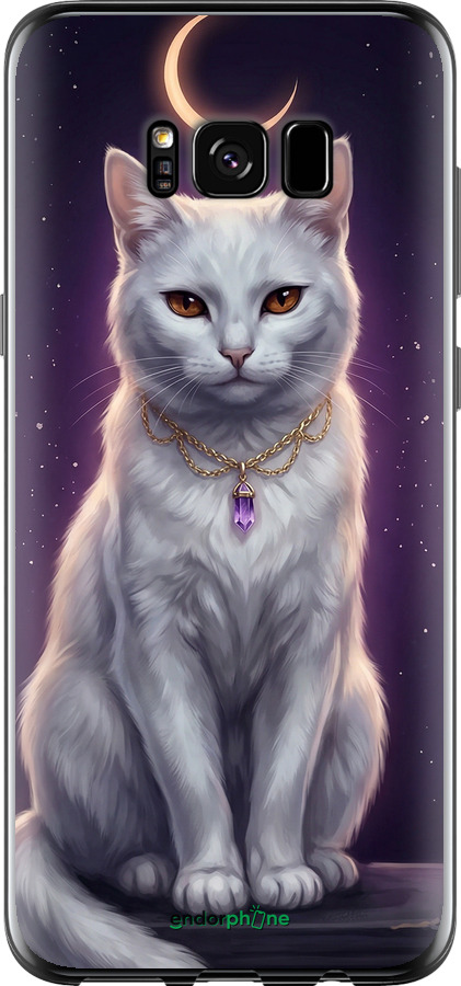 Силіконовий чехол Mystic White Cat Gothic Dark Purple Gold для Samsung Galaxy S8 - 6805u-829 изображение 