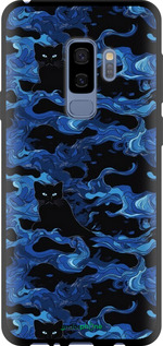 TPU чехол Візерунок чорних котів на блакитному фоні для Samsung Galaxy S9 Plus - 6525b-1365 изображение 