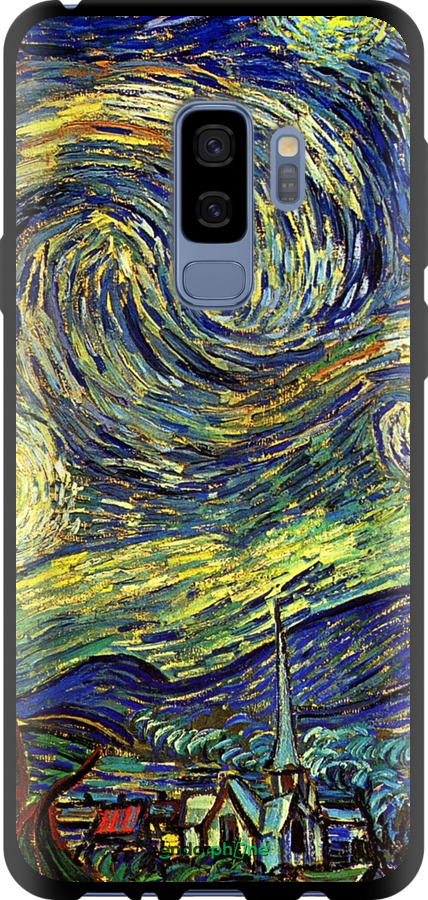 

TPU preto Capa "Vincent Van Gogh. Noite estrelada" para Samsung Galaxy S9 Plus, Amarelo