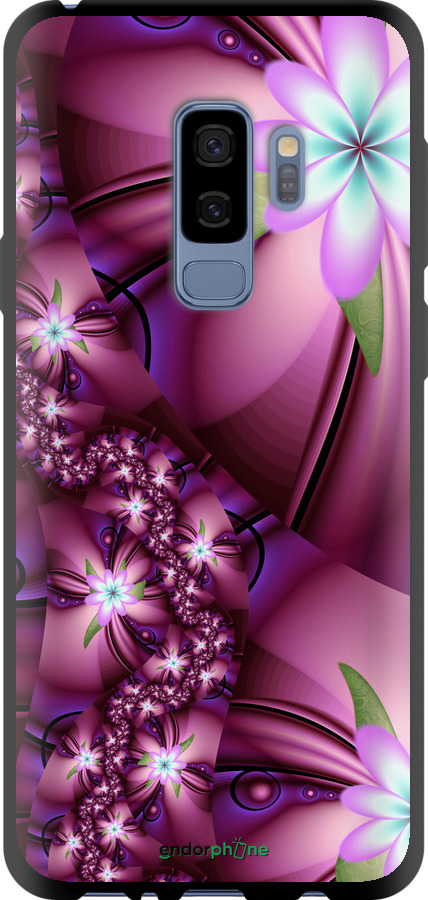 

TPU чорний чохол "Квіткова мозаїка" для Samsung Galaxy S9 Plus, Рожевий