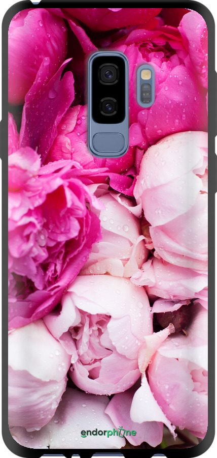 

Custodia in TPU nero Peonie rosa" for Samsung Galaxy S9 Plus"