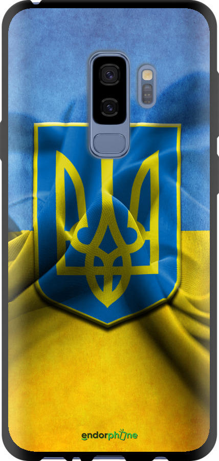 

TPU чорний чохол "Прапор та герб України" для Samsung Galaxy S9 Plus, Блакитний