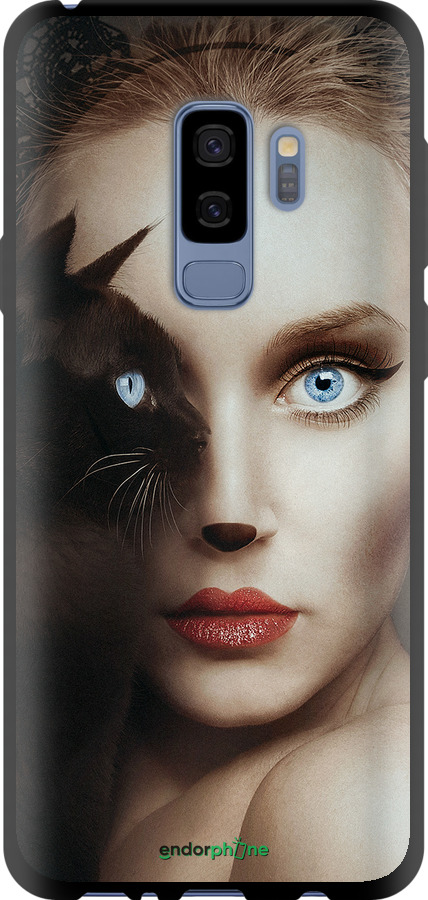 TPU чехол Взгляд женщины и кошки для Samsung Galaxy S9 Plus - 4041b-1365 изображение 