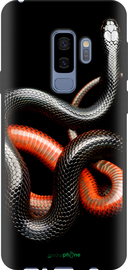 TPU чехол Червоно-чорна змія на чорному фоні для Samsung Galaxy S9 Plus - 4063b-1365 изображение 