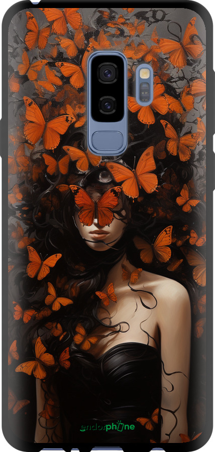 TPU чехол Девушка с оранжевыми бабочками для Samsung Galaxy S9 Plus - 5941b-1365 изображение 